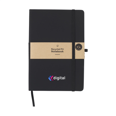 Picture of RECYCLED GRS PU PAPER NOTE BOOK A5 in Black.