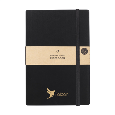 Picture of BAMBOO JOURNAL NAKED SPINE PAPER NOTE BOOK BLACK A5 in Black.