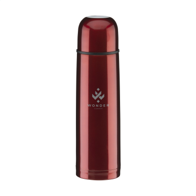 Picture of THERMOCOLOUR RCS RECYCLED STEEL 500 ML THERMO BOTTLE in Metallic Red.