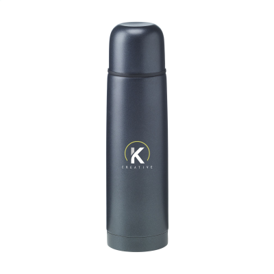 Picture of FROSTED BOTTLE RCS RECYCLED STEEL 500 ML THERMO BOTTLE in Black.