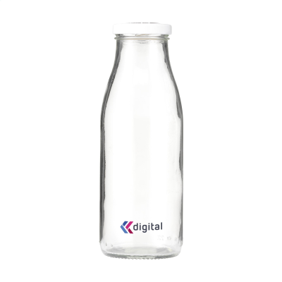 Picture of GLASSY RECYCLED BOTTLE 500 ML DRINK BOTTLE in White.