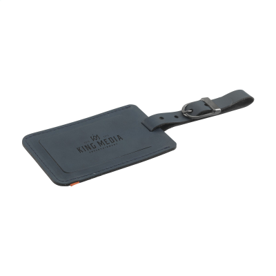 Picture of BONDED LEATHER LUGGAGE TAG in Dark Blue.