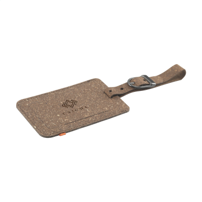 Picture of BONDED LEATHER LUGGAGE TAG in Taupé.