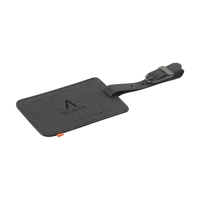 Picture of BONDED LEATHER LUGGAGE TAG in Black.