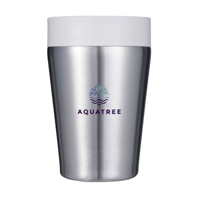 Picture of CIRCULAR&CO RECYCLED STAINLESS STEEL METAL COFFEE CUP 227 ML in White.