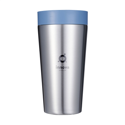 Picture of CIRCULAR&CO RECYCLED STAINLESS STEEL METAL COFFEE CUP 340 ML in Blue