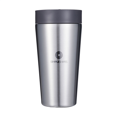 Picture of CIRCULAR&CO RECYCLED STAINLESS STEEL METAL COFFEE CUP 340 ML in Black.