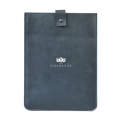 Picture of BONDED LEATHER LAPTOP SLEEVE 14 INCH in Dark Blue.