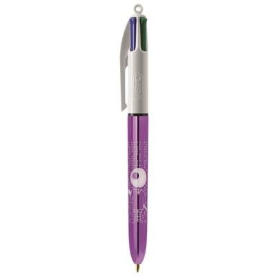 Picture of BIC® 4 COLOURS SHINE BALLPEN + LANYARD LASER ENGRAVING.