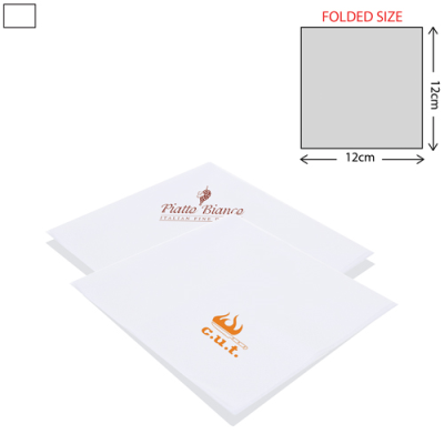 Picture of PAPER COCKTAIL NAPKIN 3PLY - WHITE (24X24CM)