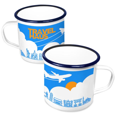 Picture of PREMIUM ENAMEL MUG SET (568ML & 20OZ) - WHITE.