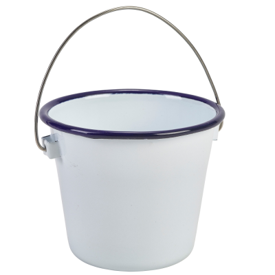 Picture of ENAMEL BUCKET WHITE with Blue Rim (0