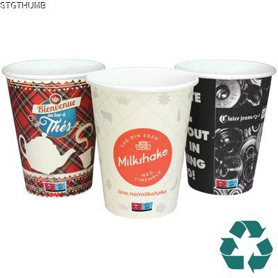 RECYCLABLE SINGLE WALL PAPER CUP - FULL COLOUR (8OZ & 230ML).