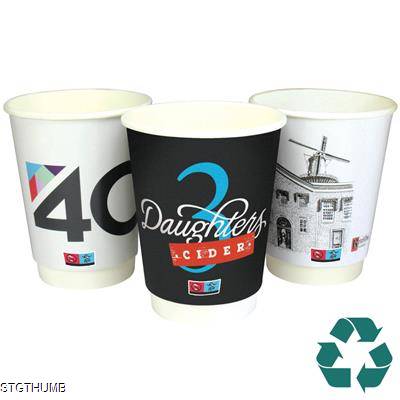 RECYCLABLE DOUBLE WALL PAPER CUP - FULL COLOUR (12OZ & 340ML).