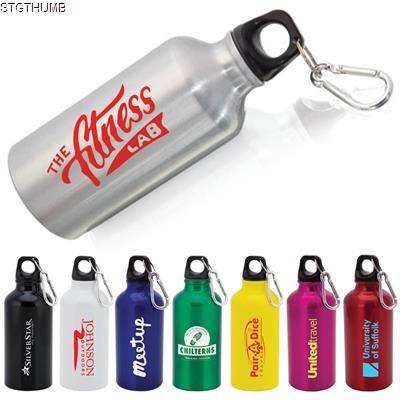 Picture of ALUMINIUM METAL BOTTLE with Carabiner Lid Mento (400Ml).