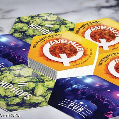 Picture of HEXAGONAL SHAPE PREMIUM BEER MAT.