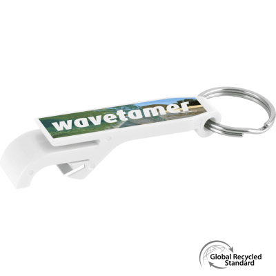 Picture of KEYRING BOTTLE OPENER GRS RECYCLED - WHITE