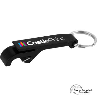 Picture of KEYRING BOTTLE OPENER GRS RECYCLED - BLACK