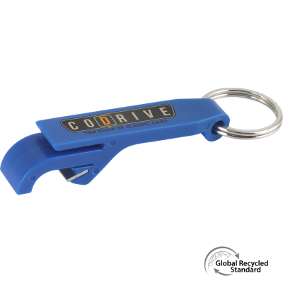 Picture of KEYRING BOTTLE OPENER GRS RECYCLED - BLUE