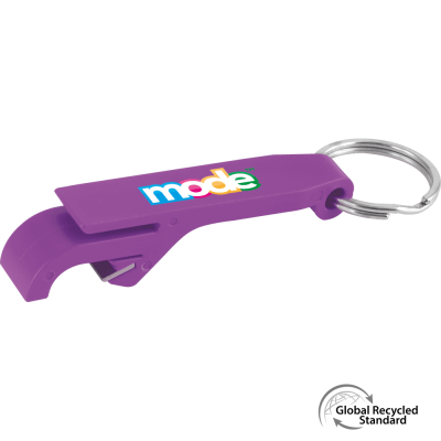 Picture of KEYRING BOTTLE OPENER GRS RECYCLED - PURPLE