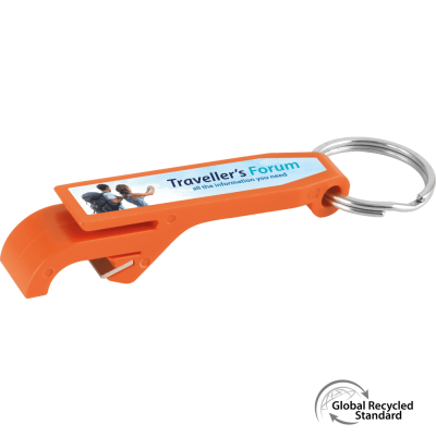 Picture of KEYRING BOTTLE OPENER GRS RECYCLED - ORANGE