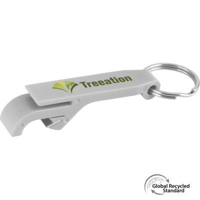 Picture of KEYRING BOTTLE OPENER GRS RECYCLED - SILVER