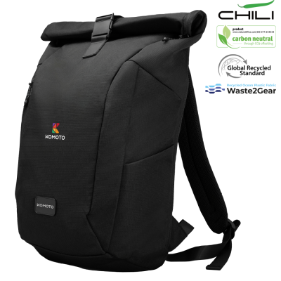 Picture of ONDA GRS RECYCLED OCEAN WASTE ROLLUP LAPTOP BACKPACK RUCKSACK.