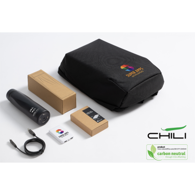 Picture of CHILI CONCEPT GIFT SET 8 - ANTI-THEFT BACKPACK RUCKSACK, CHARGER CABLE, POWER BANK, BOTTLE