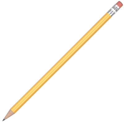 Picture of STANDARD WOOD PENCIL with Pink Eraser - Yellow Unsharpened