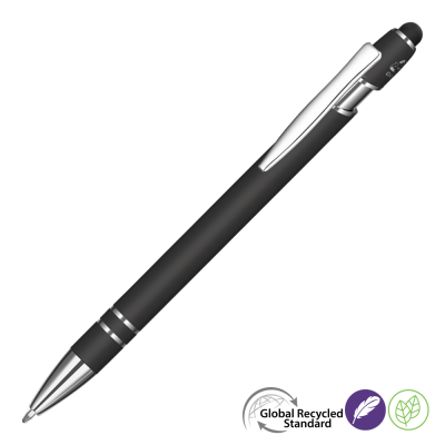 Picture of ASTRA-I SOFT FEEL GRS RECYCLED METAL BALL PEN - BLACK