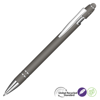 Picture of ASTRA-I SOFT FEEL GRS RECYCLED METAL BALL PEN - SLATE