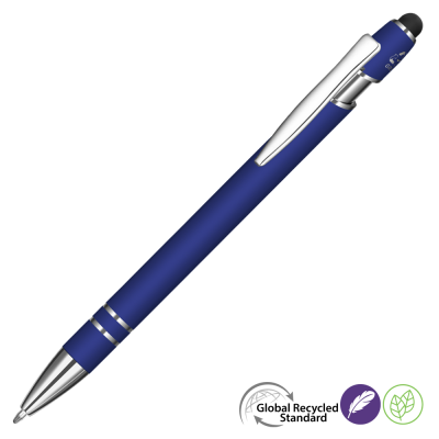 Picture of ASTRA-I SOFT FEEL GRS RECYCLED METAL BALL PEN - ROYAL BLUE