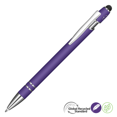 Picture of ASTRA-I SOFT FEEL GRS RECYCLED METAL BALL PEN - PURPLE