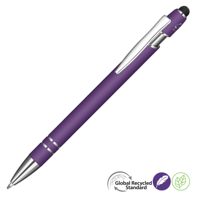 Picture of ASTRA-I SOFT FEEL GRS RECYCLED METAL BALL PEN - DARK PURPLE