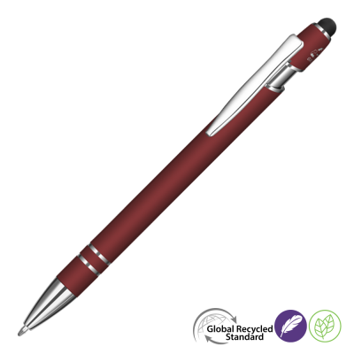 Picture of ASTRA-I SOFT FEEL GRS RECYCLED METAL BALL PEN - BURGUNDY