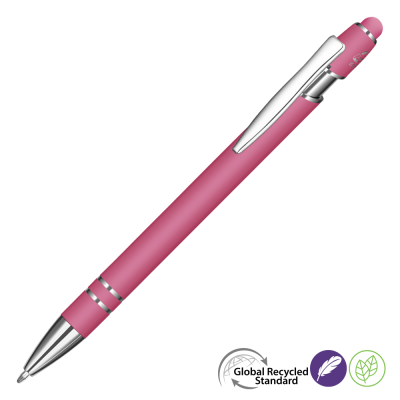 Picture of ASTRA-I SOFT FEEL GRS RECYCLED METAL BALL PEN - PINK