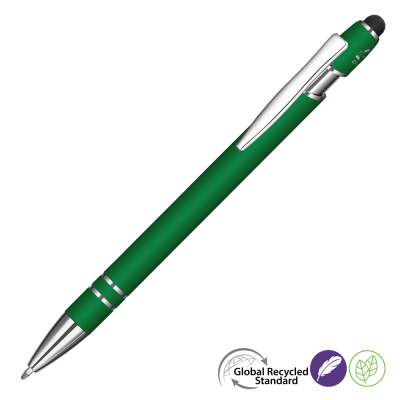 Picture of ASTRA-I SOFT FEEL GRS RECYCLED METAL BALL PEN - GREEN