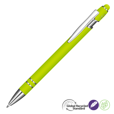 Picture of ASTRA-I SOFT FEEL GRS RECYCLED METAL BALL PEN - PALE GREEN