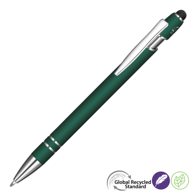 Picture of ASTRA-I SOFT FEEL GRS RECYCLED METAL BALL PEN - DARK GREEN