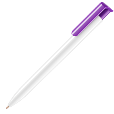 Picture of ABSOLUTE EXTRA BALL PEN - WHITE - PURPLE (BLUE INK)