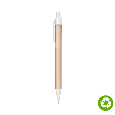 Picture of BIOSENSE RECYCLED PAPER BALL PEN - WHITE