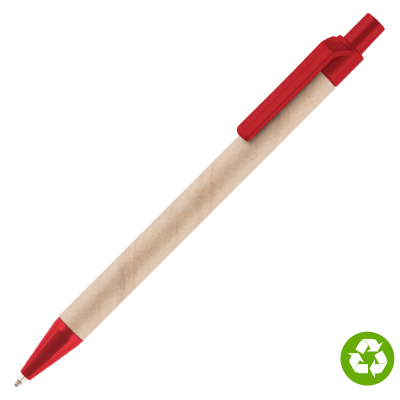 Picture of BIOSENSE RECYCLED PAPER BALL PEN - RED