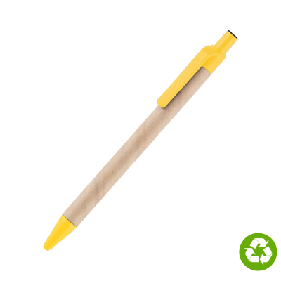 Picture of BIOSENSE RECYCLED PAPER BALL PEN - YELLOW