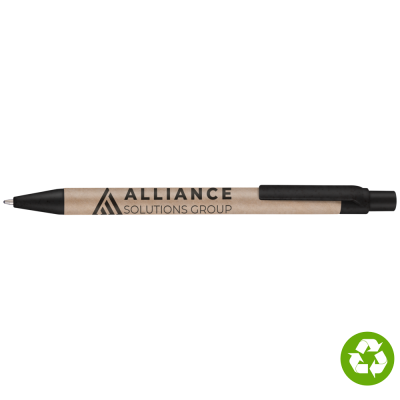 Picture of BIOSENSE RECYCLED PAPER WHEATSTRAW BALL PEN - BLACK