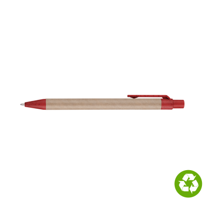 Picture of BIOSENSE RECYCLED PAPER WHEATSTRAW BALL PEN - RED