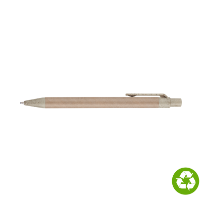 Picture of BIOSENSE RECYCLED PAPER WHEATSTRAW BALL PEN - NATURAL