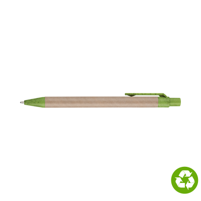 Picture of BIOSENSE RECYCLED PAPER WHEATSTRAW BALL PEN - GREEN