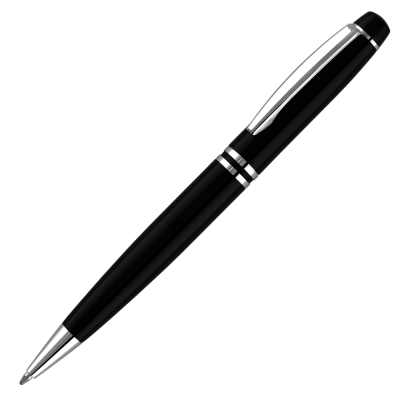 Picture of CHURCHILL METAL BALL PEN - BLACK - SILVER