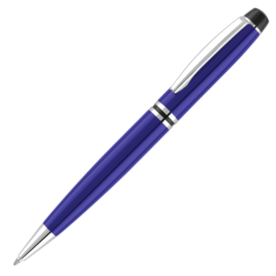 Picture of CHURCHILL METAL BALL PEN - BLUE - SILVER