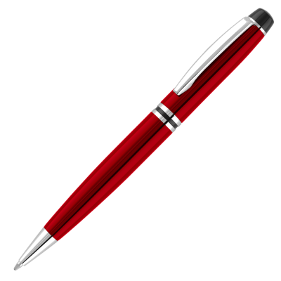 Picture of CHURCHILL METAL BALL PEN - RED - SILVER